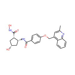 Cc1cc(COc2ccc(C(=O)N[C@@H]3C[C@H](O)C[C@@H]3C(=O)NO)cc2)c2ccccc2n1 ZINC000029129476