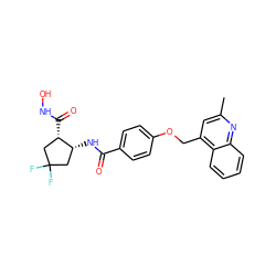 Cc1cc(COc2ccc(C(=O)N[C@@H]3CC(F)(F)C[C@@H]3C(=O)NO)cc2)c2ccccc2n1 ZINC000029129380