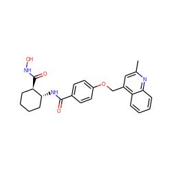 Cc1cc(COc2ccc(C(=O)N[C@@H]3CCCC[C@H]3C(=O)NO)cc2)c2ccccc2n1 ZINC000028979318