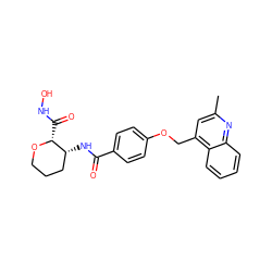 Cc1cc(COc2ccc(C(=O)N[C@@H]3CCCO[C@@H]3C(=O)NO)cc2)c2ccccc2n1 ZINC000028979381