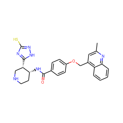 Cc1cc(COc2ccc(C(=O)N[C@@H]3CCNC[C@@H]3c3nc(S)n[nH]3)cc2)c2ccccc2n1 ZINC000028903237