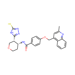 Cc1cc(COc2ccc(C(=O)N[C@@H]3CCOC[C@@H]3c3nnc(S)[nH]3)cc2)c2ccccc2n1 ZINC000028903232