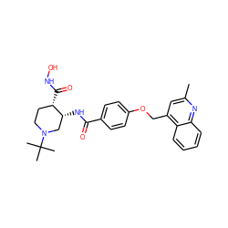 Cc1cc(COc2ccc(C(=O)N[C@@H]3CN(C(C)(C)C)CC[C@@H]3C(=O)NO)cc2)c2ccccc2n1 ZINC000028979372