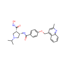 Cc1cc(COc2ccc(C(=O)N[C@@H]3CN(C(C)C)C[C@@H]3C(=O)NO)cc2)c2ccccc2n1 ZINC000029129139