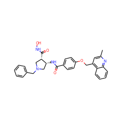 Cc1cc(COc2ccc(C(=O)N[C@@H]3CN(Cc4ccccc4)C[C@@H]3C(=O)NO)cc2)c2ccccc2n1 ZINC000029130054