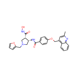 Cc1cc(COc2ccc(C(=O)N[C@@H]3CN(Cc4ccco4)C[C@@H]3C(=O)NO)cc2)c2ccccc2n1 ZINC000029129972