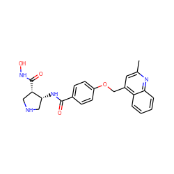 Cc1cc(COc2ccc(C(=O)N[C@@H]3CNC[C@@H]3C(=O)NO)cc2)c2ccccc2n1 ZINC000003817633