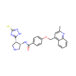 Cc1cc(COc2ccc(C(=O)N[C@@H]3CNC[C@@H]3c3nc(S)n[nH]3)cc2)c2ccccc2n1 ZINC000028903221