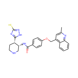 Cc1cc(COc2ccc(C(=O)N[C@@H]3CNCC[C@@H]3c3nc(S)n[nH]3)cc2)c2ccccc2n1 ZINC000028903246