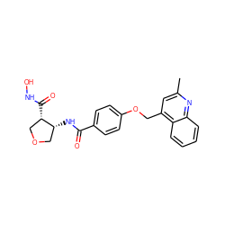 Cc1cc(COc2ccc(C(=O)N[C@@H]3COC[C@@H]3C(=O)NO)cc2)c2ccccc2n1 ZINC000029129886