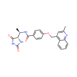 Cc1cc(COc2ccc(C(=O)N[C@H](C)[C@@H]3NC(=O)NC3=O)cc2)c2ccccc2n1 ZINC000028898152