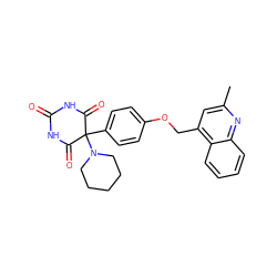 Cc1cc(COc2ccc(C3(N4CCCCC4)C(=O)NC(=O)NC3=O)cc2)c2ccccc2n1 ZINC000028475713