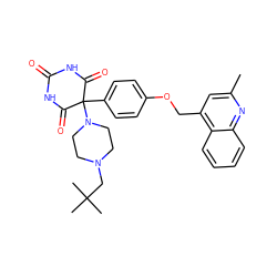 Cc1cc(COc2ccc(C3(N4CCN(CC(C)(C)C)CC4)C(=O)NC(=O)NC3=O)cc2)c2ccccc2n1 ZINC000028471934