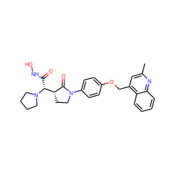 Cc1cc(COc2ccc(N3CC[C@H]([C@@H](C(=O)NO)N4CCCC4)C3=O)cc2)c2ccccc2n1 ZINC000026161512