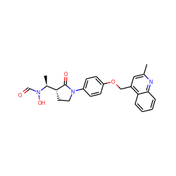 Cc1cc(COc2ccc(N3CC[C@H]([C@H](C)N(O)C=O)C3=O)cc2)c2ccccc2n1 ZINC000013490356