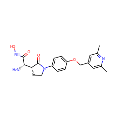 Cc1cc(COc2ccc(N3CC[C@H]([C@H](N)C(=O)NO)C3=O)cc2)cc(C)n1 ZINC000013490357