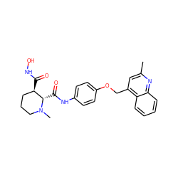 Cc1cc(COc2ccc(NC(=O)[C@H]3[C@H](C(=O)NO)CCCN3C)cc2)c2ccccc2n1 ZINC000000595346