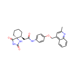 Cc1cc(COc2ccc(NC(=O)C[C@@H]3CCCC[C@@]34NC(=O)NC4=O)cc2)c2ccccc2n1 ZINC000028898187