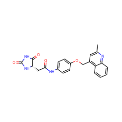 Cc1cc(COc2ccc(NC(=O)C[C@@H]3NC(=O)NC3=O)cc2)c2ccccc2n1 ZINC000028898084