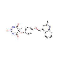 Cc1cc(COc2ccc(OC3(C)C(=O)NC(=O)NC3=O)cc2)c2ccccc2n1 ZINC000028892500