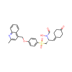 Cc1cc(COc2ccc(S(=O)(=O)C[C@@H](C=C3CCC(=O)CC3)N(O)C=O)cc2)c2ccccc2n1 ZINC000026740920