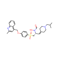 Cc1cc(COc2ccc(S(=O)(=O)C[C@@H](C=C3CCN(CC(C)C)CC3)N(O)C=O)cc2)c2ccccc2n1 ZINC000003944472