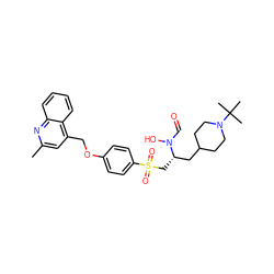 Cc1cc(COc2ccc(S(=O)(=O)C[C@@H](CC3CCN(C(C)(C)C)CC3)N(O)C=O)cc2)c2ccccc2n1 ZINC000028816859