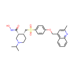 Cc1cc(COc2ccc(S(=O)(=O)C[C@@H]3CCN(C(C)C)C[C@@H]3C(=O)NO)cc2)c2ccccc2n1 ZINC000028375430