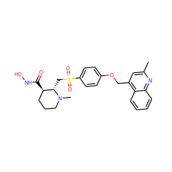 Cc1cc(COc2ccc(S(=O)(=O)C[C@H]3[C@H](C(=O)NO)CCCN3C)cc2)c2ccccc2n1 ZINC000028376137