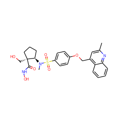 Cc1cc(COc2ccc(S(=O)(=O)N(C)[C@@H]3CCC[C@]3(CO)C(=O)NO)cc2)c2ccccc2n1 ZINC000143181214