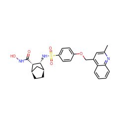 Cc1cc(COc2ccc(S(=O)(=O)N[C@@H]3[C@H]4CC[C@H](C4)[C@@H]3C(=O)NO)cc2)c2ccccc2n1 ZINC000036479651