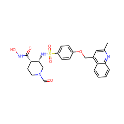 Cc1cc(COc2ccc(S(=O)(=O)N[C@@H]3CN(C=O)CC[C@@H]3C(=O)NO)cc2)c2ccccc2n1 ZINC000036486842