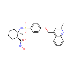 Cc1cc(COc2ccc(S(=O)(=O)N[C@]3(C)CCCC[C@@H]3C(=O)NO)cc2)c2ccccc2n1 ZINC000036487964