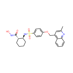 Cc1cc(COc2ccc(S(=O)(=O)N[C@H]3CCCC[C@@H]3C(=O)NO)cc2)c2ccccc2n1 ZINC000143258921