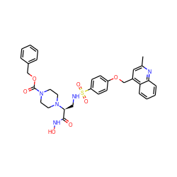 Cc1cc(COc2ccc(S(=O)(=O)NC[C@@H](C(=O)NO)N3CCN(C(=O)OCc4ccccc4)CC3)cc2)c2ccccc2n1 ZINC000144306569