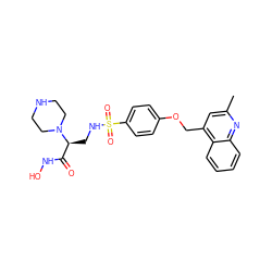 Cc1cc(COc2ccc(S(=O)(=O)NC[C@@H](C(=O)NO)N3CCNCC3)cc2)c2ccccc2n1 ZINC000114991071