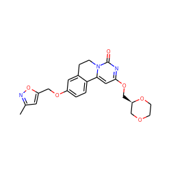 Cc1cc(COc2ccc3c(c2)CCn2c-3cc(OC[C@@H]3COCCO3)nc2=O)on1 ZINC000142916448