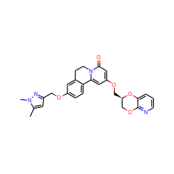 Cc1cc(COc2ccc3c(c2)CCn2c-3cc(OC[C@@H]3COc4ncccc4O3)cc2=O)nn1C ZINC001772617191