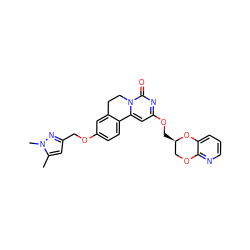 Cc1cc(COc2ccc3c(c2)CCn2c-3cc(OC[C@@H]3COc4ncccc4O3)nc2=O)nn1C ZINC000220195467