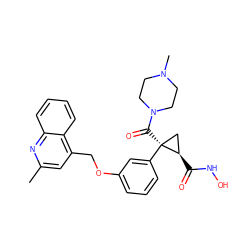 Cc1cc(COc2cccc([C@@]3(C(=O)N4CCN(C)CC4)C[C@H]3C(=O)NO)c2)c2ccccc2n1 ZINC000029135379