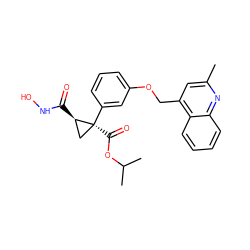 Cc1cc(COc2cccc([C@@]3(C(=O)OC(C)C)C[C@H]3C(=O)NO)c2)c2ccccc2n1 ZINC000029135541