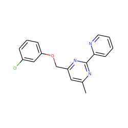 Cc1cc(COc2cccc(Cl)c2)nc(-c2ccccn2)n1 ZINC000653793187