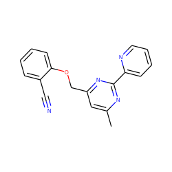 Cc1cc(COc2ccccc2C#N)nc(-c2ccccn2)n1 ZINC000653811090