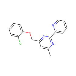 Cc1cc(COc2ccccc2Cl)nc(-c2ccccn2)n1 ZINC000653795020