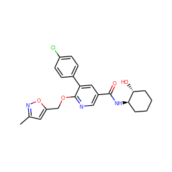 Cc1cc(COc2ncc(C(=O)N[C@@H]3CCCC[C@H]3O)cc2-c2ccc(Cl)cc2)on1 ZINC000036520873