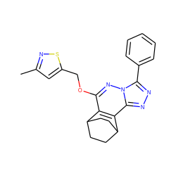 Cc1cc(COc2nn3c(-c4ccccc4)nnc3c3c2C2CCC3CC2)sn1 ZINC000013610450