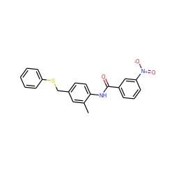 Cc1cc(CSc2ccccc2)ccc1NC(=O)c1cccc([N+](=O)[O-])c1 ZINC000001149962