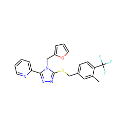 Cc1cc(CSc2nnc(-c3ccccn3)n2Cc2ccco2)ccc1C(F)(F)F ZINC001772589062