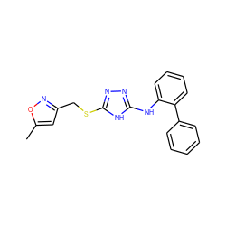 Cc1cc(CSc2nnc(Nc3ccccc3-c3ccccc3)[nH]2)no1 ZINC000014964338