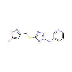 Cc1cc(CSc2nnc(Nc3cccnc3)[nH]2)no1 ZINC000014964372